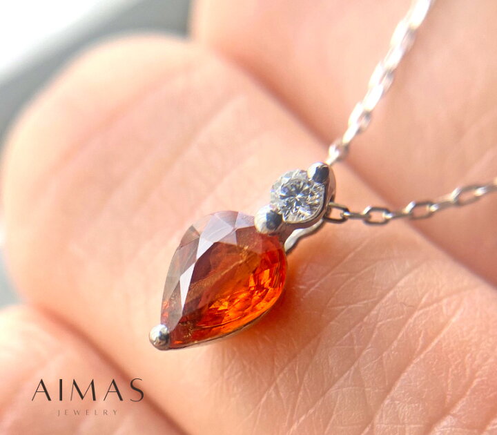 楽天市場】オレンジサファイア 1.25ct ダイヤモンド 0.07ct ペア 