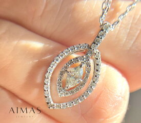 【セール】センターダイヤモンド 0.191ct ダイヤモンド 0.3ct リーフ 葉っぱ 2重チェーン ダイヤモンドネックレス ダイヤネックレス K18WG/K14WG ホワイトゴールド＜スライド式アジャスター＞ 金剛石【中古】【ジュエリー】【送料無料】RMJE.YU