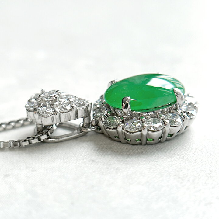楽天市場】翡翠 3.03ct ネックレス PT850/PT900 ダイヤモンド 