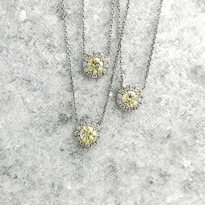 楽天市場】イエローダイヤモンド 0.29ct ネックレス PT850/900  