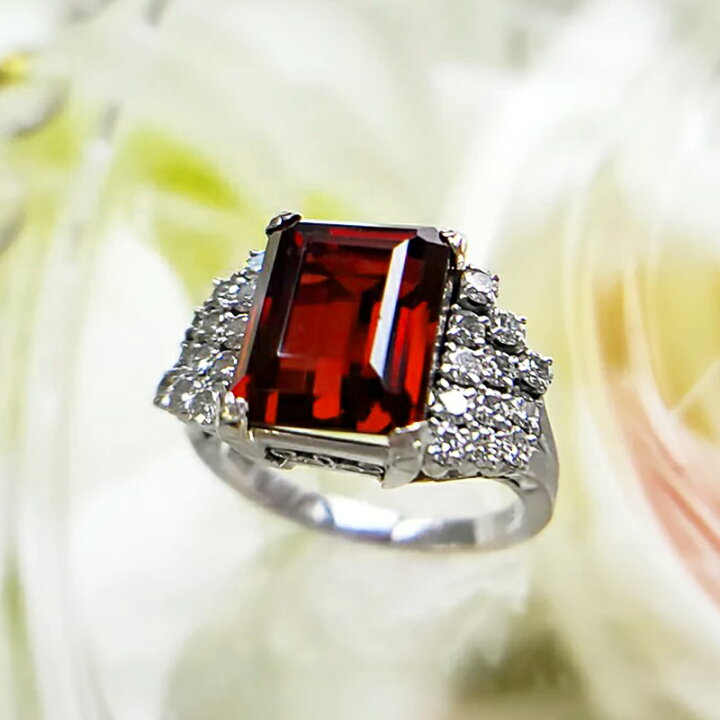 楽天市場】ロードライトガーネット 7.4ct リング 11号 PT900 プラチナ 