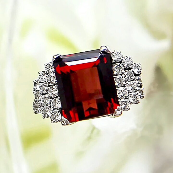 楽天市場】ロードライトガーネット 7.4ct リング 11号 PT900 プラチナ 
