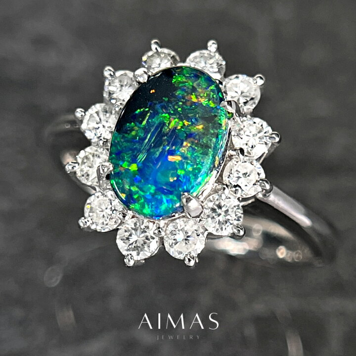 楽天市場】ブラックオパール 0.9ct リング 13.5号 PT900 プラチナ  