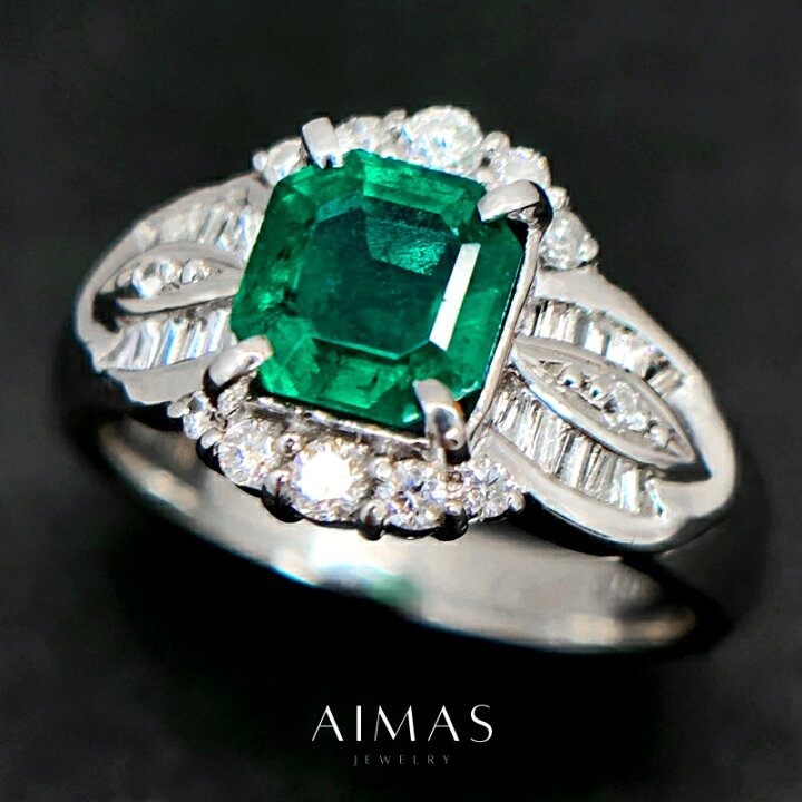 楽天市場】ザンビア産ビビッドグリーンエメラルド 1.03ct リング 10号 