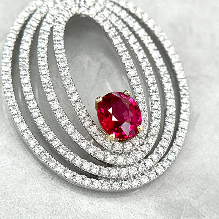 楽天市場】ビルマ(ミャンマー)産ルビー 1.05ct ネックレス PT900/K18YG 
