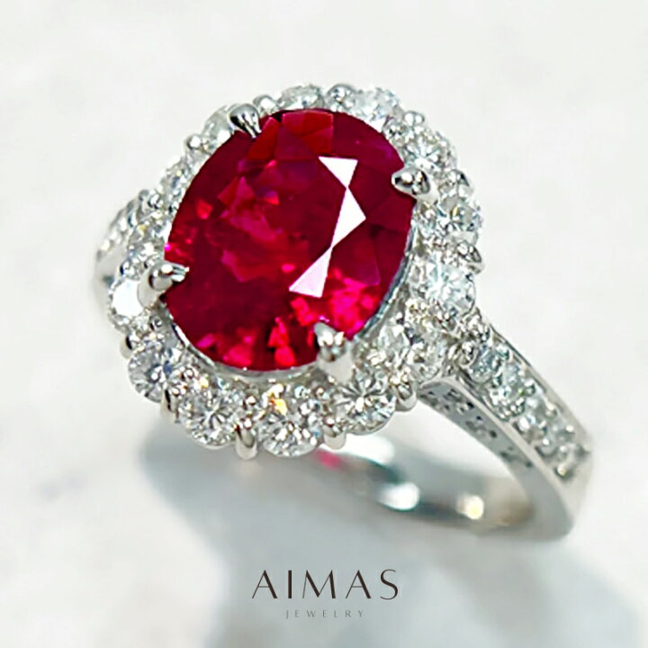 楽天市場】ミャンマー産ピジョンブラッドルビー 2.12ct リング 11号 