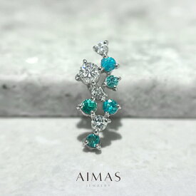 パライバトルマリン 0.17ct ペンダントトップ PT900 プラチナ ダイヤモンド パライバトルマリンペンダントトップ ペントップ ブラジル産 10月誕生石 ＜鑑別書＞ レアストーン 希少石【中古】【ジュエリー】【送料無料】RBZ.TG