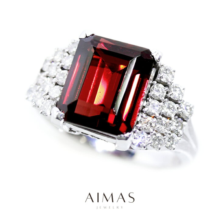 楽天市場】ロードライトガーネット 7.4ct リング 11号 PT900 プラチナ 