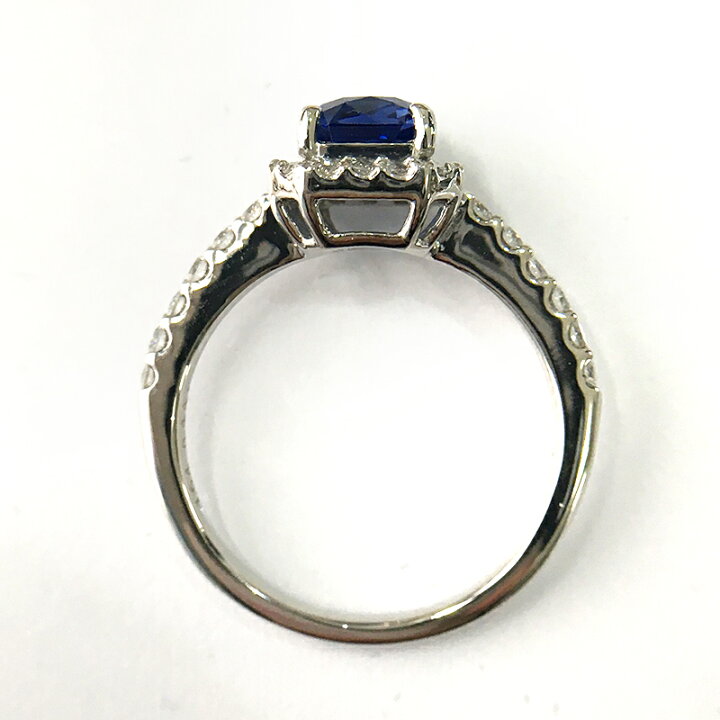 楽天市場】ブルーサファイア 1.64ct ダイヤモンド 0.44ct クッション 