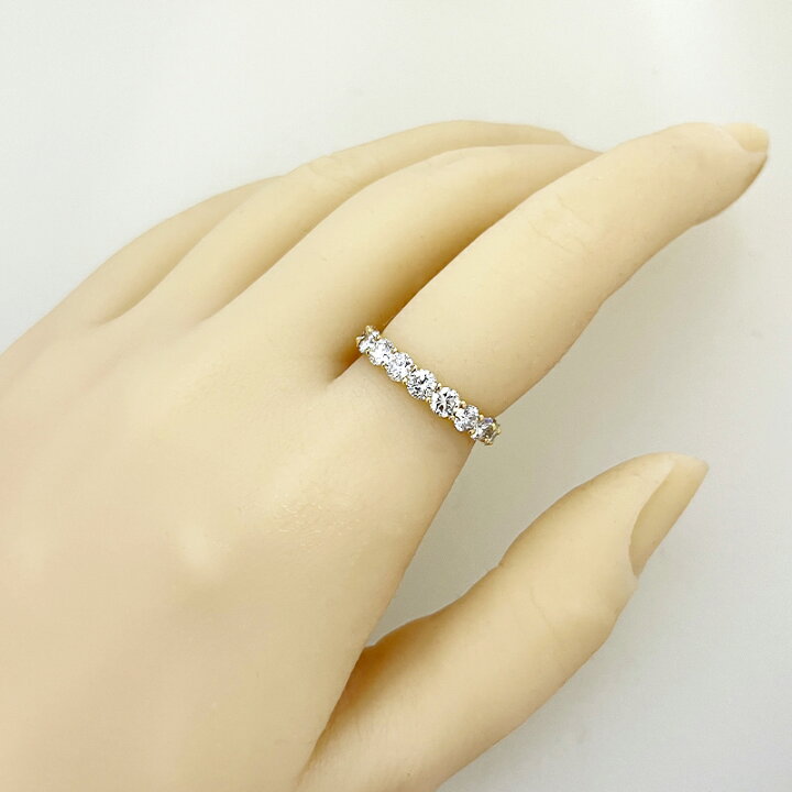 楽天市場】ダイヤモンド 約2.04ct ハーフエタニティリング 12号 K18YG 