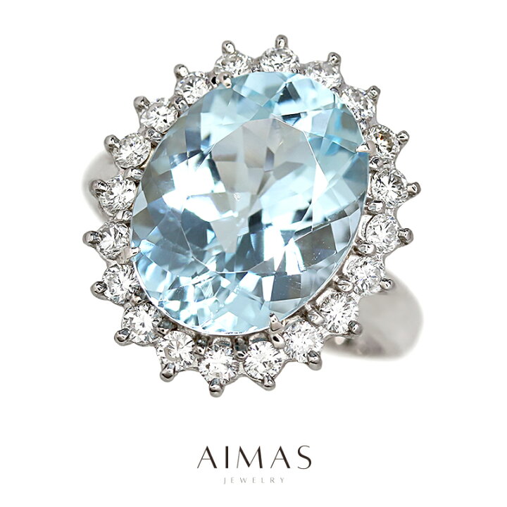 楽天市場】アクアマリン 5.64ct リング 12.5号 K18WG ホワイトゴールド  