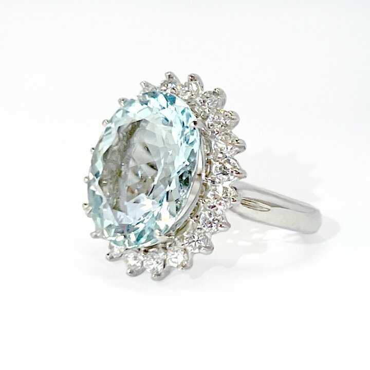 楽天市場】【ｾｰﾙ】アクアマリン 5.64ct リング 12.5号 K18WG ホワイト 