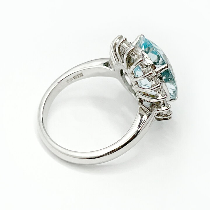 楽天市場】【ｾｰﾙ】アクアマリン 5.64ct リング 12.5号 K18WG ホワイト 
