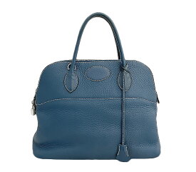 【HERMES】エルメス ボリード 35 ハンド バッグ ブルー 青 コルベール系 コルヴェール系 シルバー 金具 トリヨンクレマンス Bolide35 ブランドバッグ 高級鞄【中古】【送料無料】RYG.E