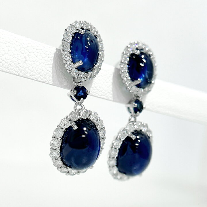 楽天市場】ブルーサファイア 4.43ct/4.67ct ピアス PT900プラチナ 