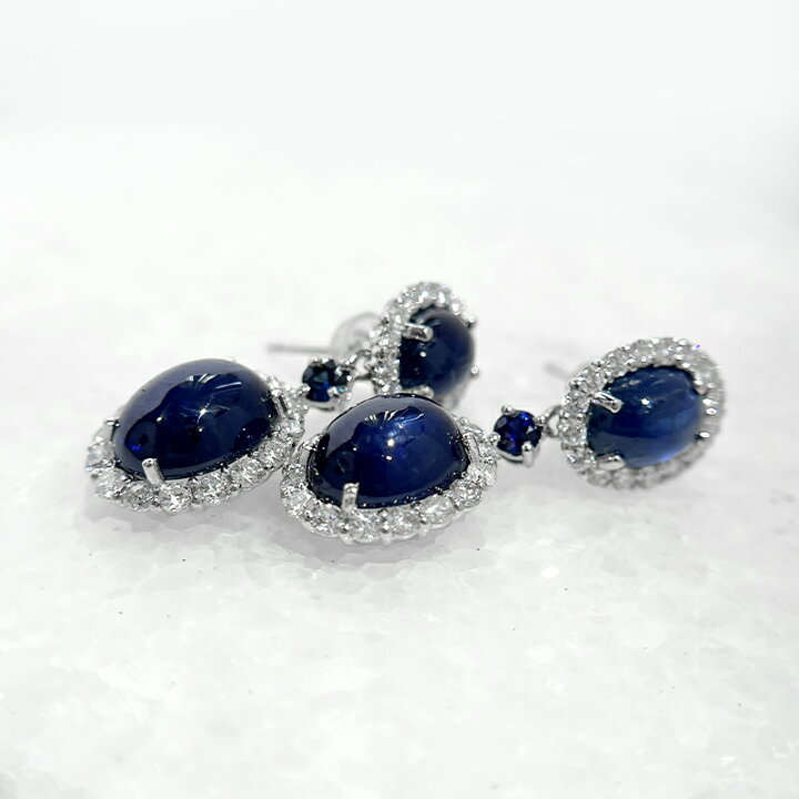 楽天市場】ブルーサファイア 4.43ct/4.67ct ピアス PT900プラチナ  