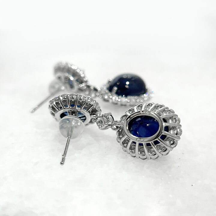 楽天市場】ブルーサファイア 4.43ct/4.67ct ピアス PT900プラチナ