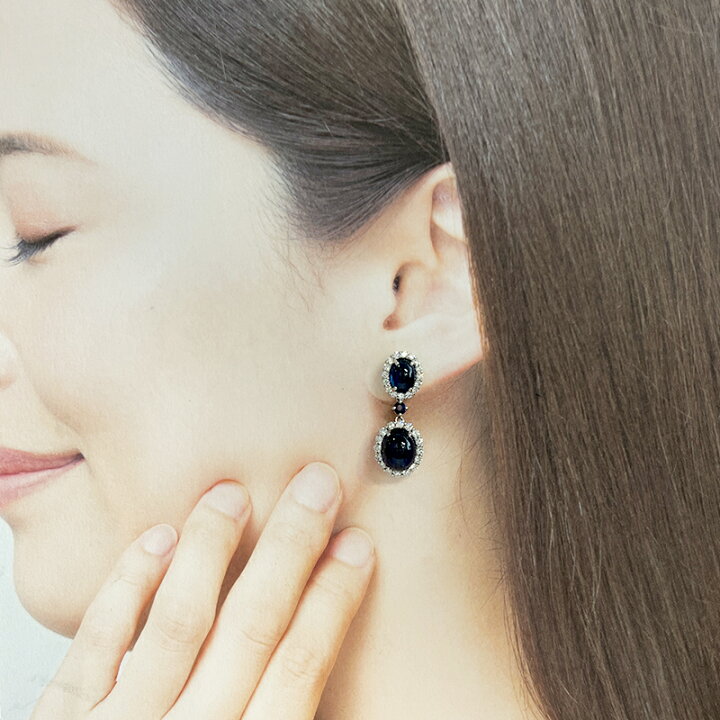 楽天市場】ブルーサファイア 4.43ct/4.67ct ピアス PT900プラチナ 