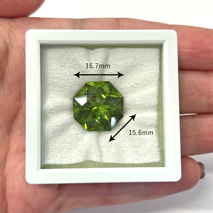 楽天市場】ルチルペリドット 14.57ct オクタゴンカット ミックスカット 