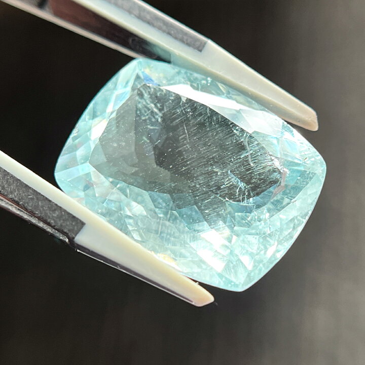楽天市場】アクアマリン 17.55ct ルース ◇ クッションカット スクエア 
