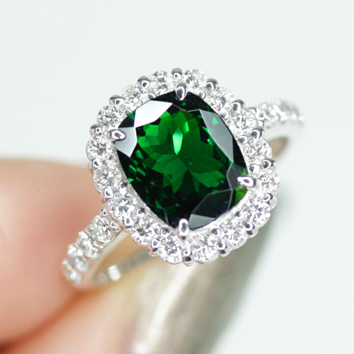 楽天市場】グリーンガーネット 2.67ct リング 13号 PT900 プラチナ  
