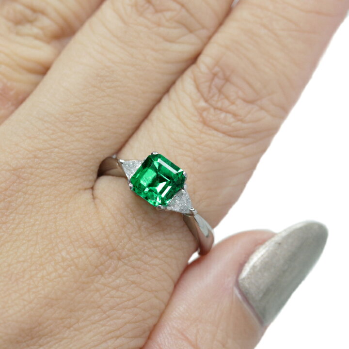 楽天市場】コロンビア産エメラルド 1.33ct リング 13号 PT900 プラチナ 