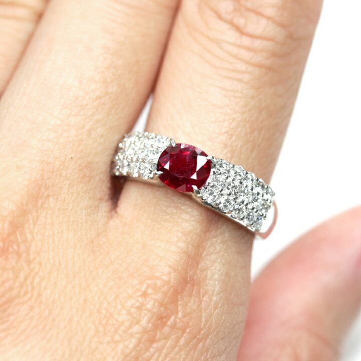 楽天市場】ルビー 1.07ct ダイヤモンド リング 11.5号 PT900 プラチナ 