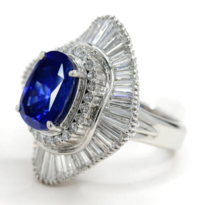 楽天市場】ロイヤルブルーサファイア 6.85ct ダイヤモンド リング 13号 