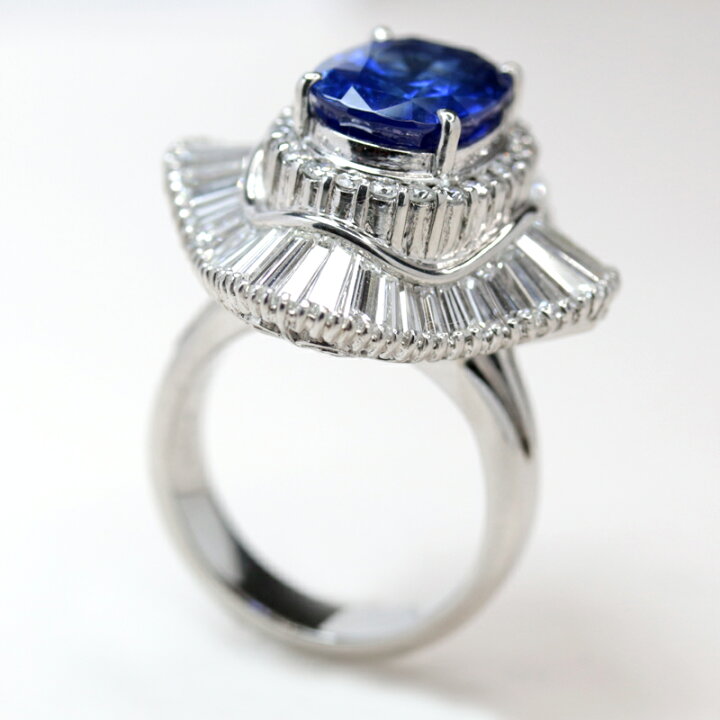 楽天市場】ロイヤルブルーサファイア 6.85ct ダイヤモンド リング 13号 