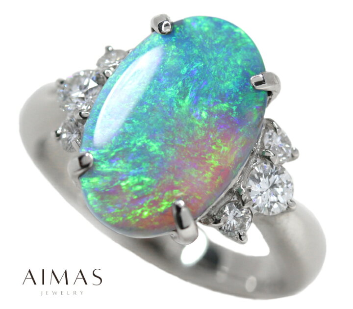 楽天市場】ブラックオパール 2.626ct リング 13.5号 PT900 プラチナ  