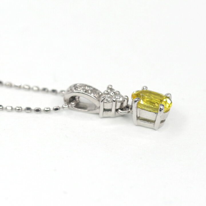 楽天市場】カナリートルマリン 0.498ct ネックレス PT900 PT850 