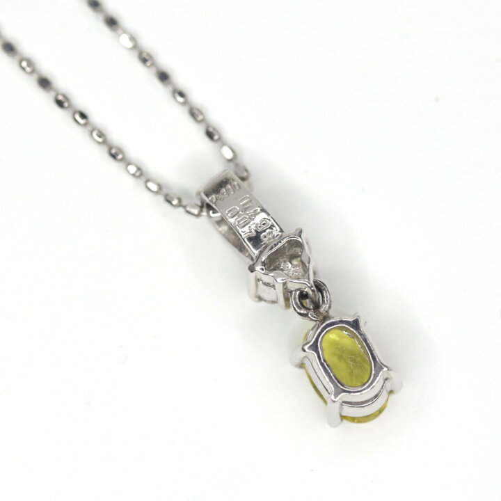 楽天市場】カナリートルマリン 0.498ct ネックレス PT900 PT850 