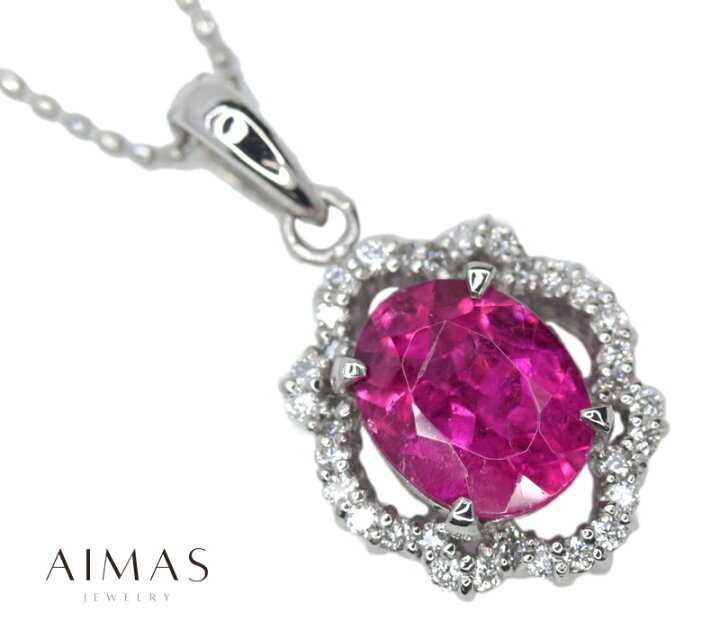 楽天市場】ピンクトルマリン 1.7ct ネックレス PT900 PT850 プラチナ 