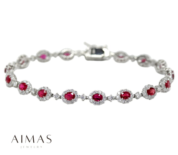 楽天市場】ルビー 4.13ct ダイヤモンド ブレスレット プラチナ PT850 