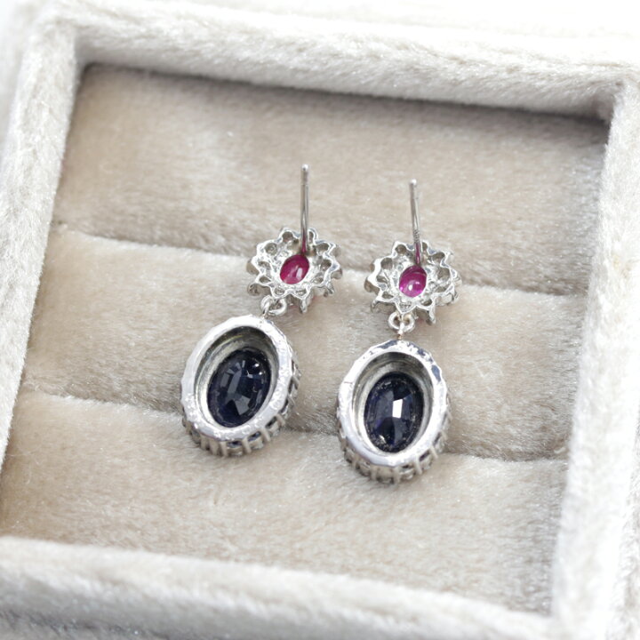 楽天市場】ブルーサファイア 1.3ct/1.26ct ピアス PT900 プラチナ 