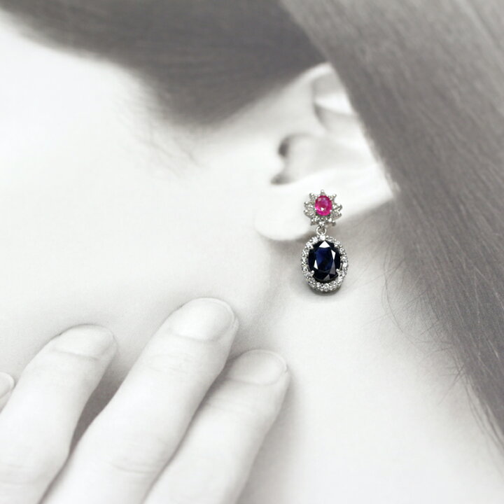 楽天市場】ブルーサファイア 1.3ct/1.26ct ピアス PT900 プラチナ 
