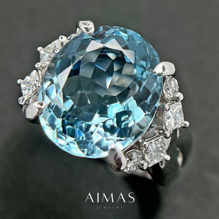 楽天市場】アクアマリン 6.68ct リング 12.5号 PT900 プラチナ 指輪  