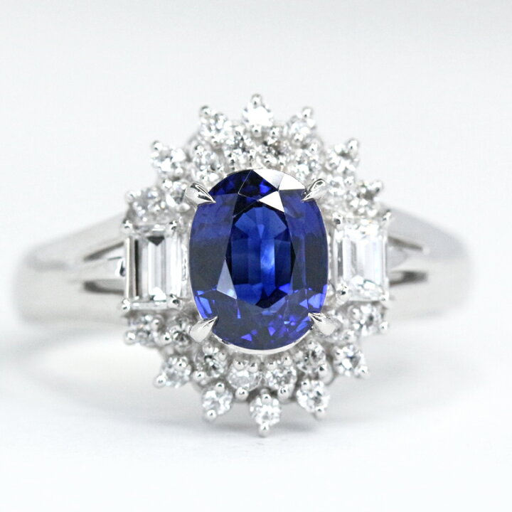 楽天市場】【クーポン】ブルーサファイア 1.62ct リング 14号 PT900 