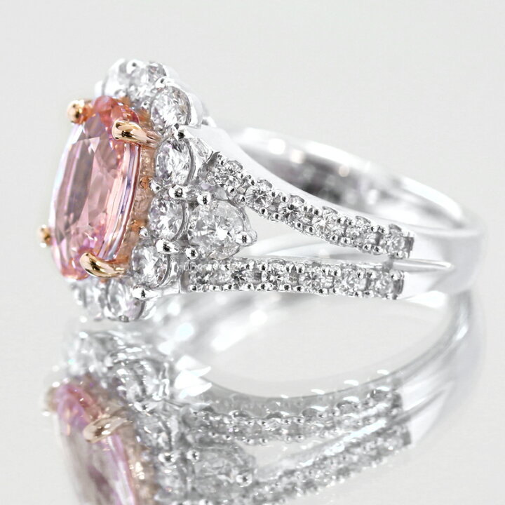 楽天市場】パパラチアサファイア 1.982ct リング 12号 PT900/PG