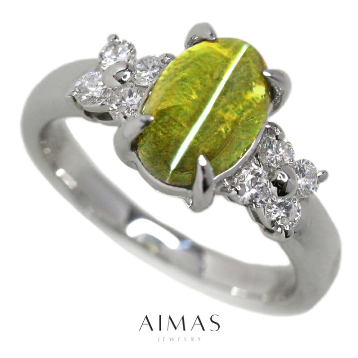 楽天市場】クリソベリルキャッツアイ 2.84ct リング 10号 PT900  