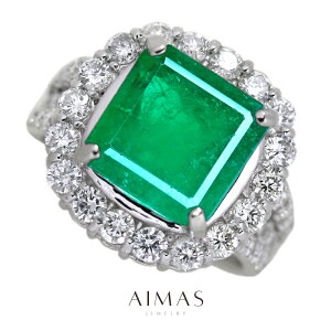 �R�����r�A�Y�r�r�b�h�O���[���G�������h 4.97ct �����O 12�� PT900 �v���`�i �_�C�������h �w�� �G�������h�J�b�g �_�C����芪�� �w�C���[ �Y�n�ؖ� �}�C�i�[/minor 4ct�A�b�v 5���a���΁�AIGS��