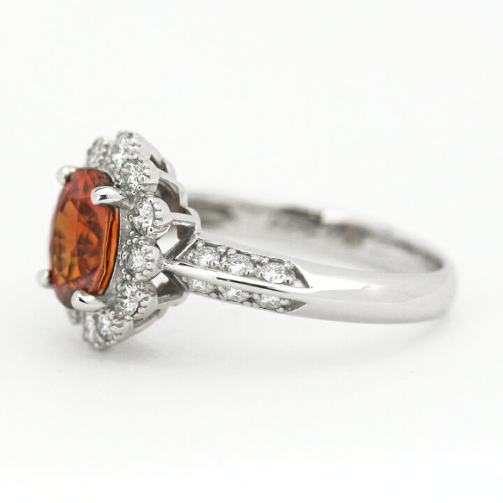 楽天市場】オレンジサファイア 1.76ct リング 12号 PT900 プラチナ  