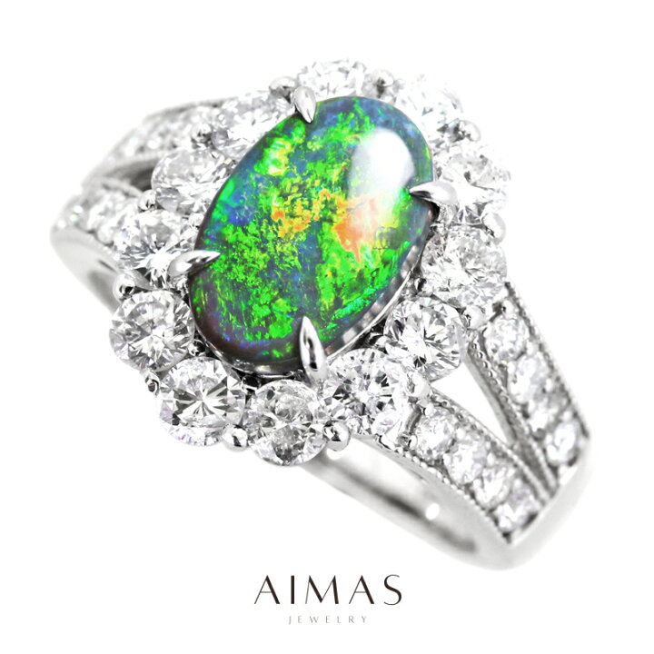 楽天市場】【ｾｰﾙ】ブラックオパール 1.72ct リング 12号 PT900  