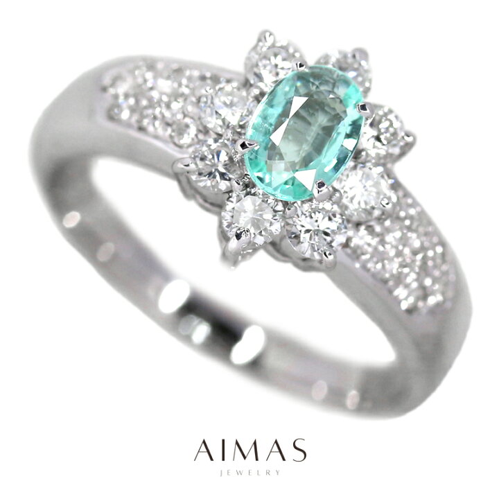 楽天市場】パライバトルマリン 0.428ct リング 15号 K18WG ホワイト 