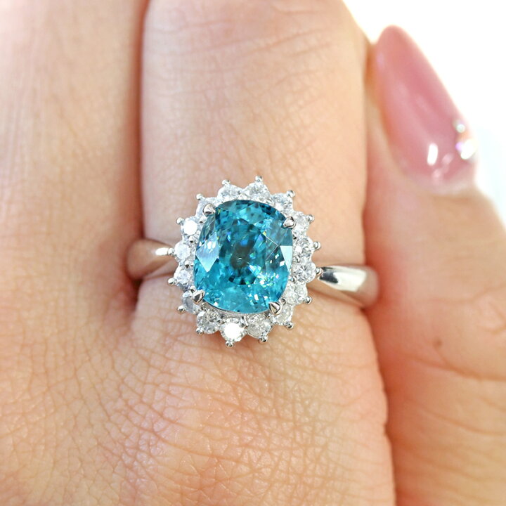 楽天市場】ブルージルコン 4.93ct リング 17号 PT900 プラチナ 指輪  