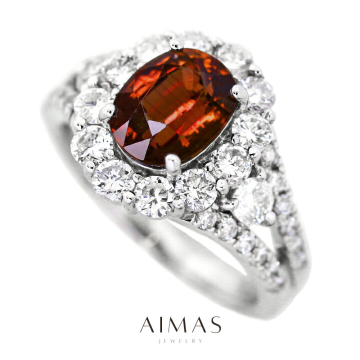 楽天市場】非加熱レディッシュオレンジサファイア 2.37ct リング 12号 