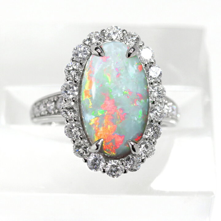 オパール 1.20ct ダイヤモンド 0.68ct ペンダントトップ Pt900プラチナ 4.6g レディース