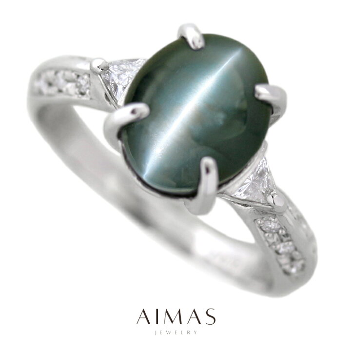 楽天市場】アレキサンドライトキャッツアイ 4.358ct リング 10.5号  