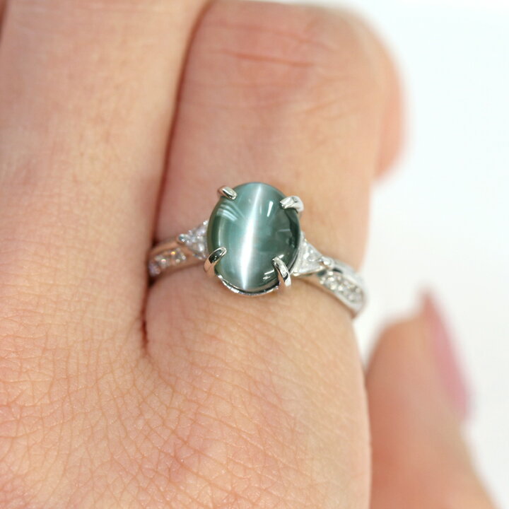 楽天市場】アレキサンドライトキャッツアイ 4.358ct リング 10.5号  