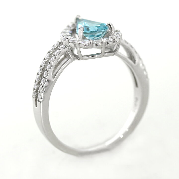 楽天市場】ブルージルコン 1.21ct リング 12号 PT900 プラチナ 